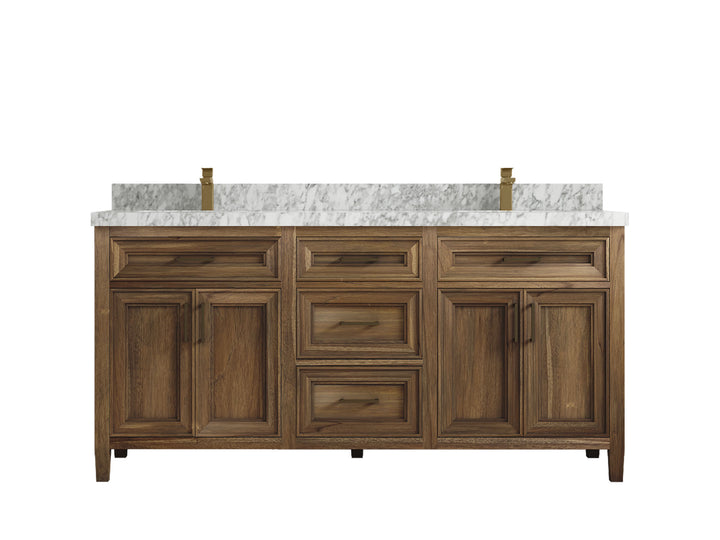 Santa Monica Teak Wood 72 in. W x 22 in. D Double Sink Bathroom Vanity - photo 28