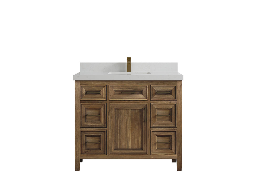 Santa Monica Teak Wood 42 in. W x 22 in. D Single Sink Bathroom Vanity