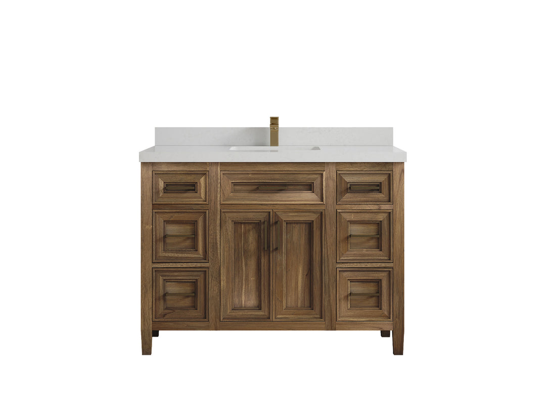 Santa Monica Teak Wood 48 in. W x 22 in. D Single Sink Bathroom Vanity