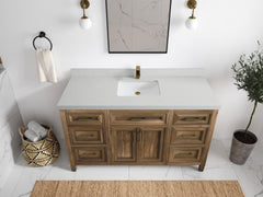 Santa Monica Teak Wood 60 in. W x 22 in. D Single Sink Bathroom Vanity - photo 27