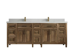 Santa Monica Teak Wood 84 in. W x 22 in. D Double Sink Bathroom Vanity - photo 28