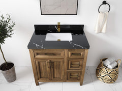 Santa Monica Teak Wood 36 in. W x 22 in. D Single Sink Bathroom Vanity - photo 8