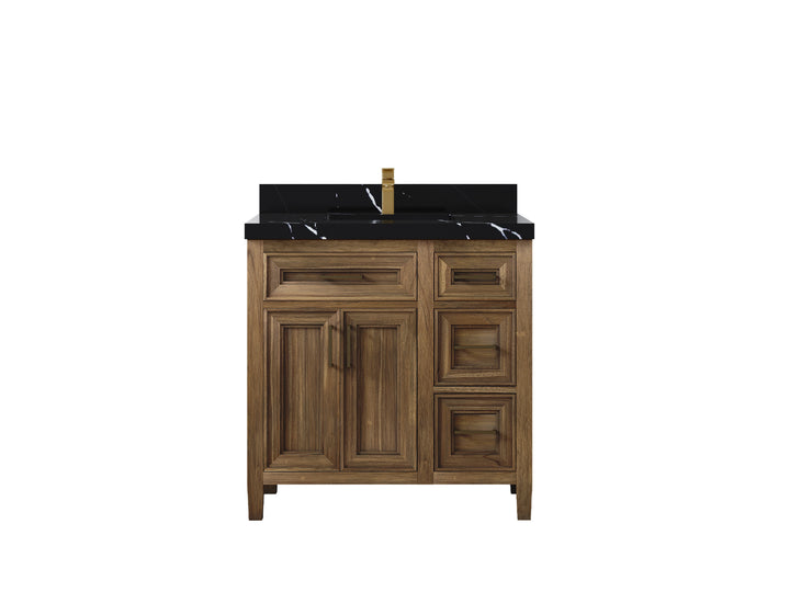 Santa Monica Teak Wood 36 in. W x 22 in. D Single Sink Bathroom Vanity - photo 9