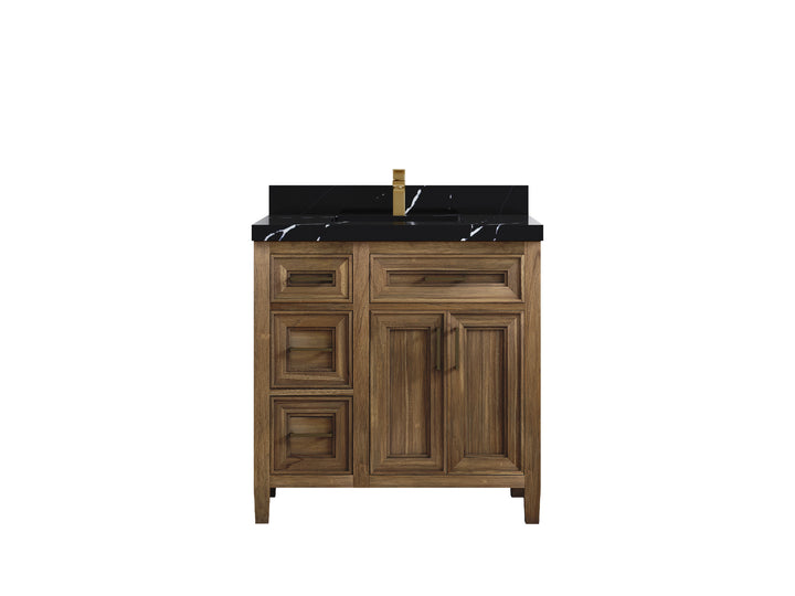 Santa Monica Teak Wood 36 in. W x 22 in. D Center Sink Bathroom Vanity - photo 9