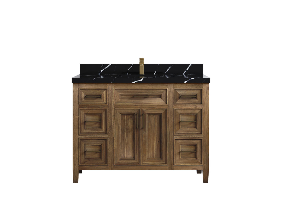 Santa Monica Teak Wood 48 in. W x 22 in. D Single Sink Bathroom Vanity