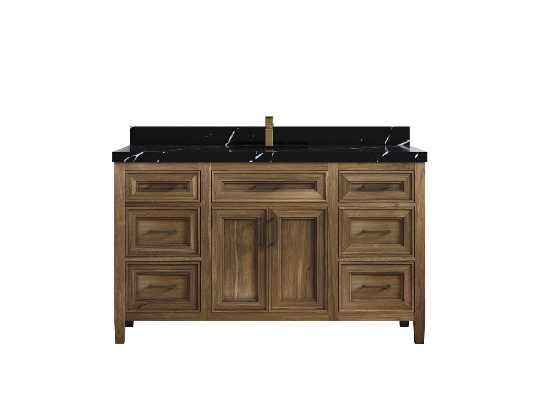Santa Monica Teak Wood 60 in. W x 22 in. D Single Sink Bathroom Vanity
