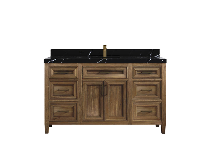 Santa Monica Teak Wood 60 in. W x 22 in. D Single Sink Bathroom Vanity - photo 10