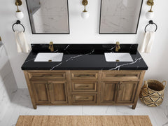 Santa Monica Teak Wood 72 in. W x 22 in. D Double Sink Bathroom Vanity - photo 9