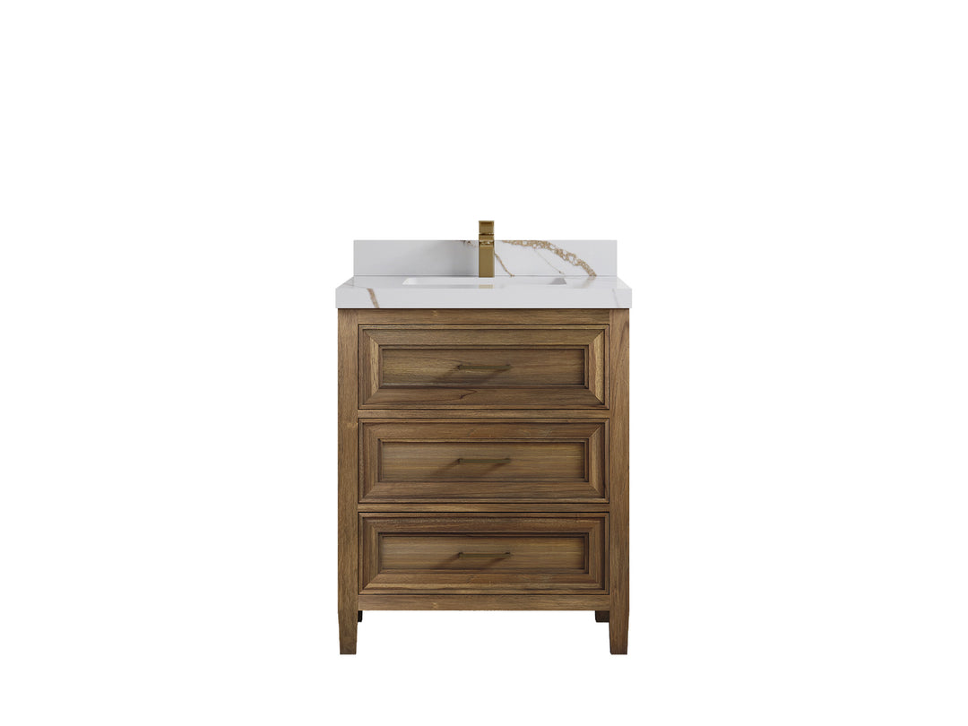 Santa Monica Teak Wood 30 in. W x 22 in. D Single Sink Bathroom Vanity