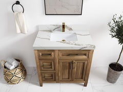 Santa Monica Teak Wood 36 in. W x 22 in. D Center Sink Bathroom Vanity - photo 20