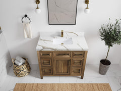 Santa Monica Teak Wood 42 in. W x 22 in. D Single Sink Bathroom Vanity - photo 21