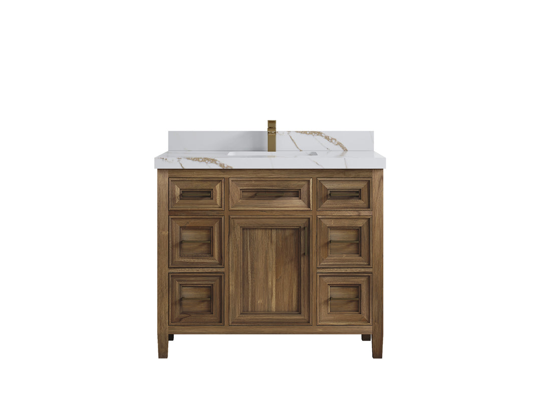 Santa Monica Teak Wood 42 in. W x 22 in. D Single Sink Bathroom Vanity