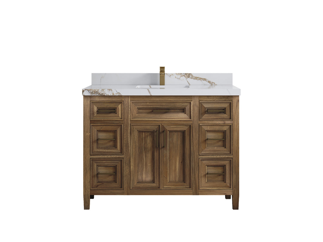 Santa Monica Teak Wood 48 in. W x 22 in. D Single Sink Bathroom Vanity
