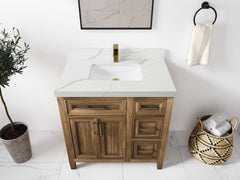 Santa Monica Teak Wood 36 in. W x 22 in. D Single Sink Bathroom Vanity - photo 6
