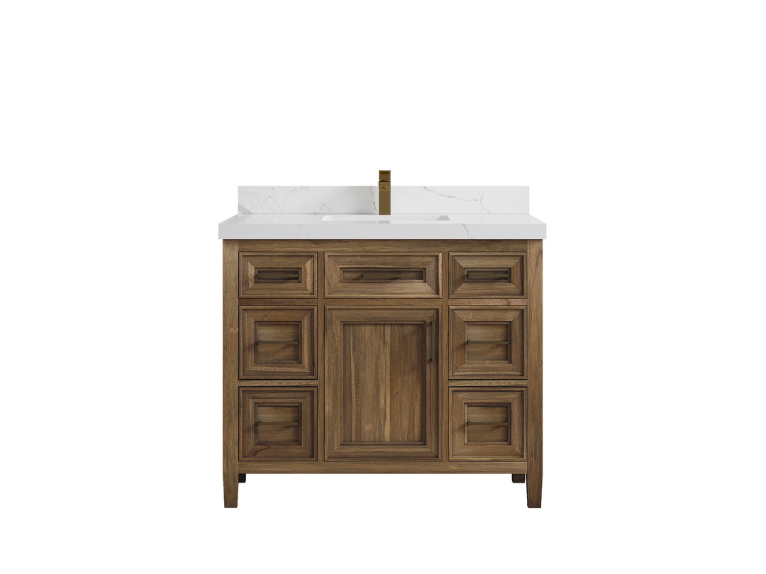 Santa Monica Teak Wood 42 in. W x 22 in. D Single Sink Bathroom Vanity