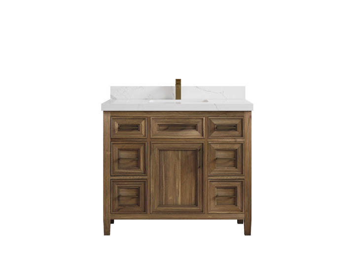 Santa Monica Teak Wood 42 in. W x 22 in. D Single Sink Bathroom Vanity - photo 8