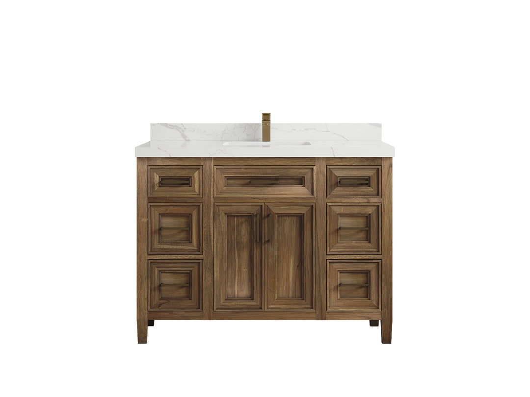 Santa Monica Teak Wood 48 in. W x 22 in. D Single Sink Bathroom Vanity