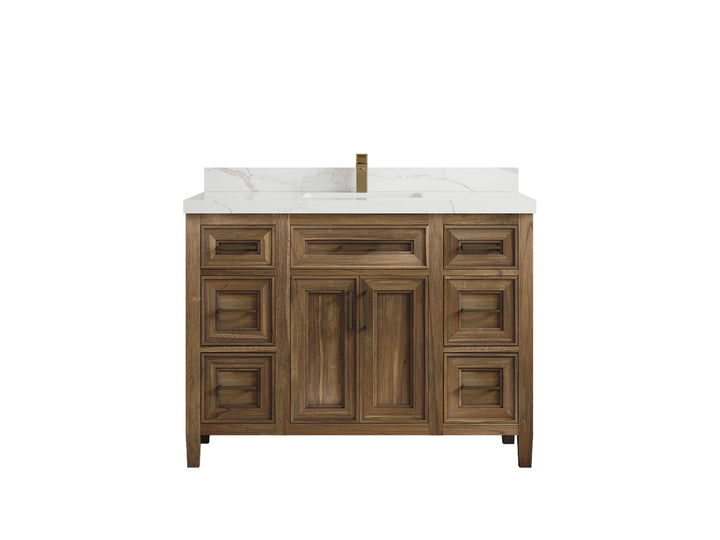 Santa Monica Teak Wood 48 in. W x 22 in. D Single Sink Bathroom Vanity - photo 8