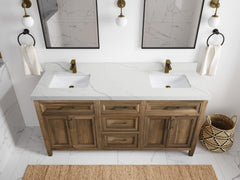 Santa Monica Teak Wood 72 in. W x 22 in. D Double Sink Bathroom Vanity - photo 7
