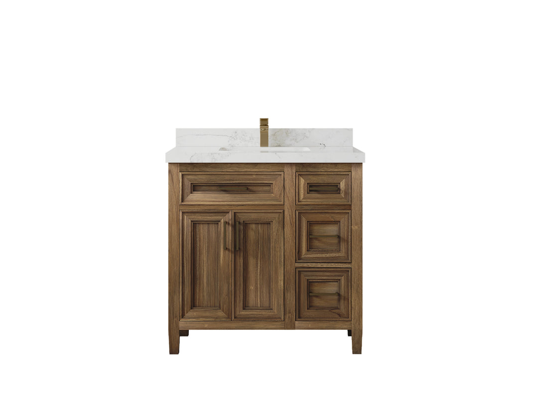 Santa Monica Teak Wood 36 in. W x 22 in. D Single Sink Bathroom Vanity