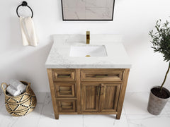 Santa Monica Teak Wood 36 in. W x 22 in. D Center Sink Bathroom Vanity - photo 18