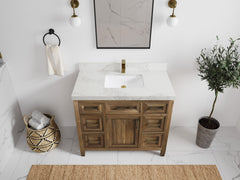 Santa Monica Teak Wood 42 in. W x 22 in. D Single Sink Bathroom Vanity - photo 19