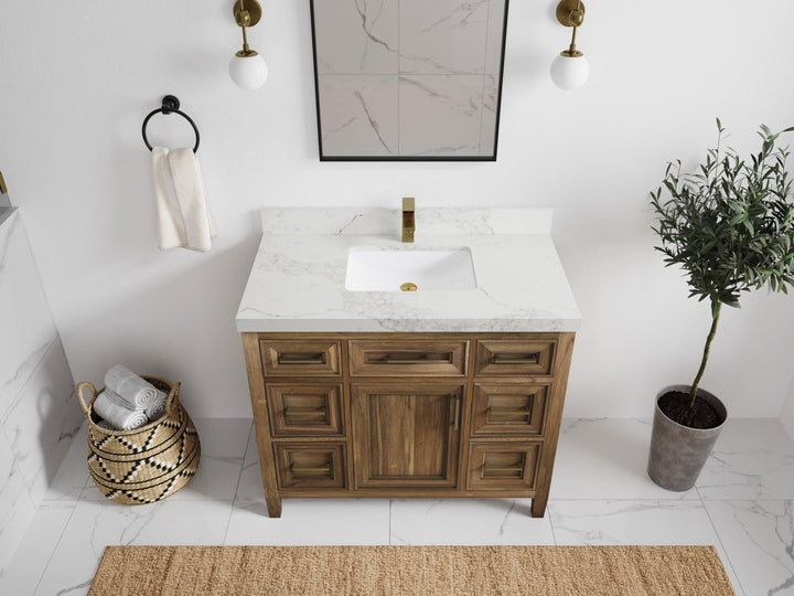 Santa Monica Teak Wood 42 in. W x 22 in. D Single Sink Bathroom Vanity - photo 19