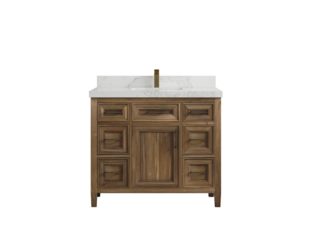 Santa Monica Teak Wood 42 in. W x 22 in. D Single Sink Bathroom Vanity