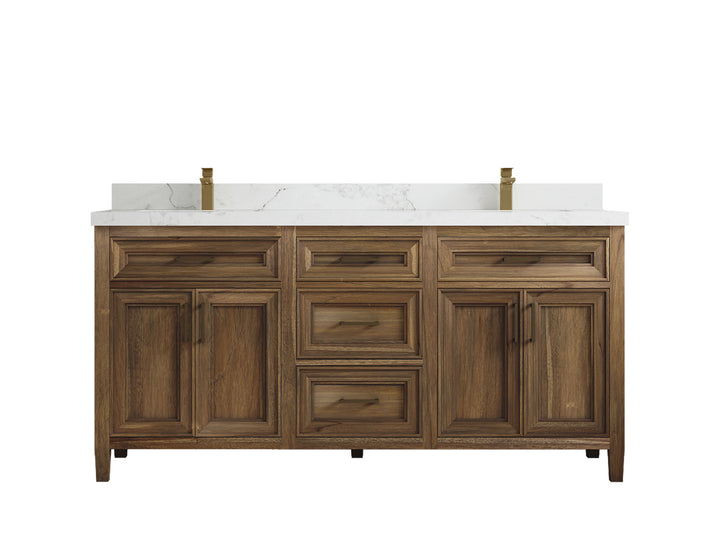 Santa Monica Teak Wood 72 in. W x 22 in. D Double Sink Bathroom Vanity - photo 31