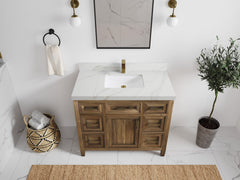 Santa Monica Teak Wood 42 in. W x 22 in. D Single Sink Bathroom Vanity - photo 11