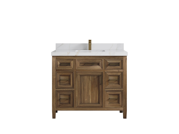 Santa Monica Teak Wood 42 in. W x 22 in. D Single Sink Bathroom Vanity - photo 12