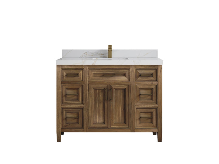 Santa Monica Teak Wood 48 in. W x 22 in. D Single Sink Bathroom Vanity - photo 14