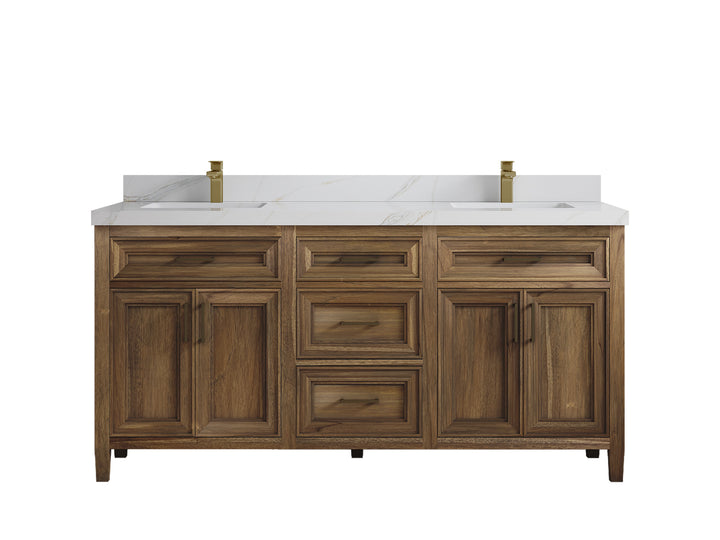 Santa Monica Teak Wood 72 in. W x 22 in. D Double Sink Bathroom Vanity - photo 12