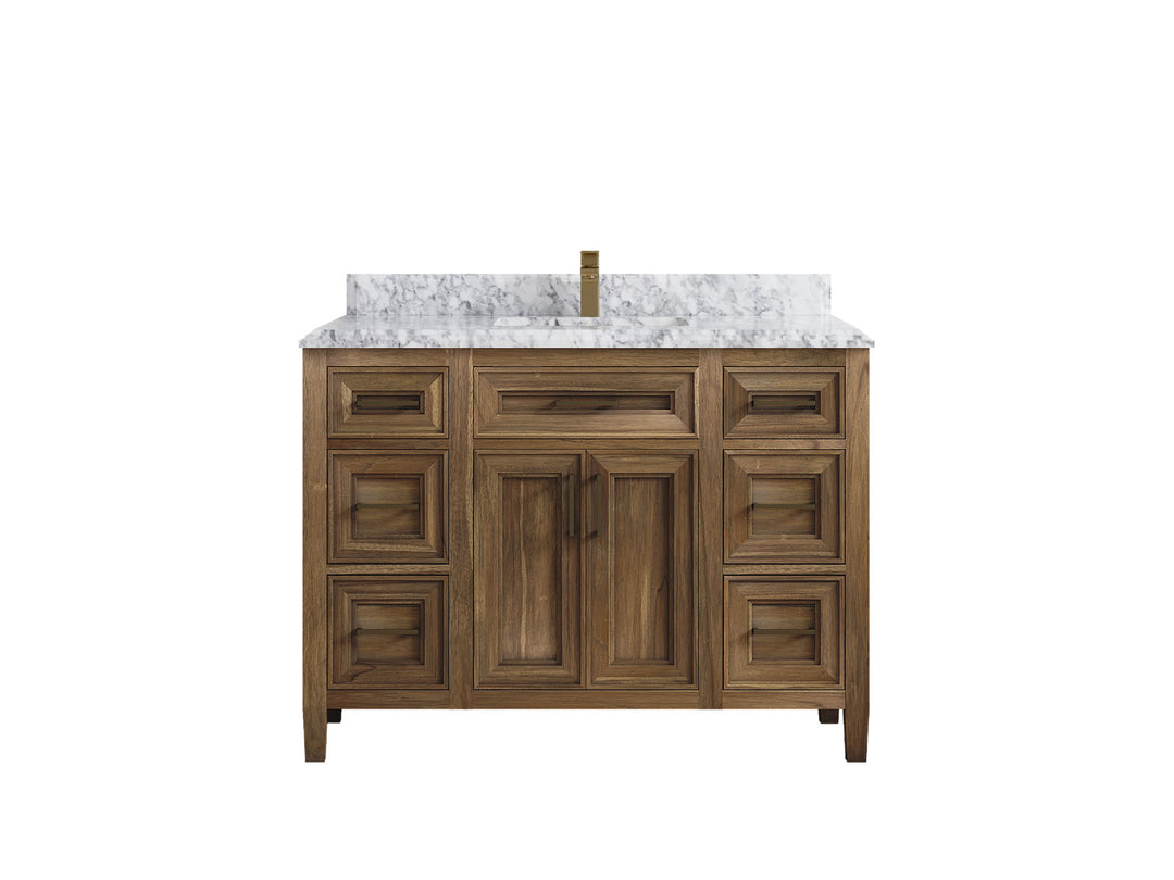 Santa Monica Teak Wood 48 in. W x 22 in. D Single Sink Bathroom Vanity
