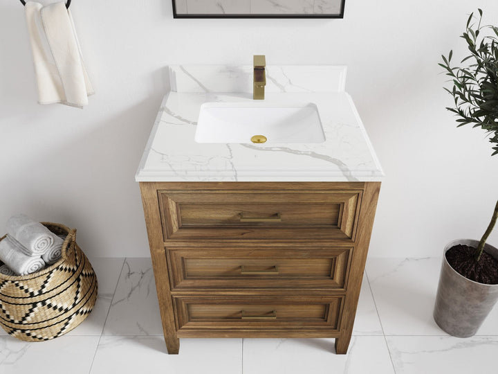 Santa Monica Teak Wood 30 in. W x 22 in. D Single Sink Bathroom Vanity - photo 30