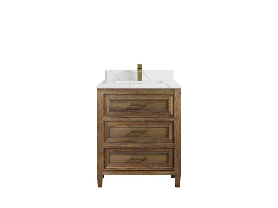 Santa Monica Teak Wood 30 in. W x 22 in. D Single Sink Bathroom Vanity
