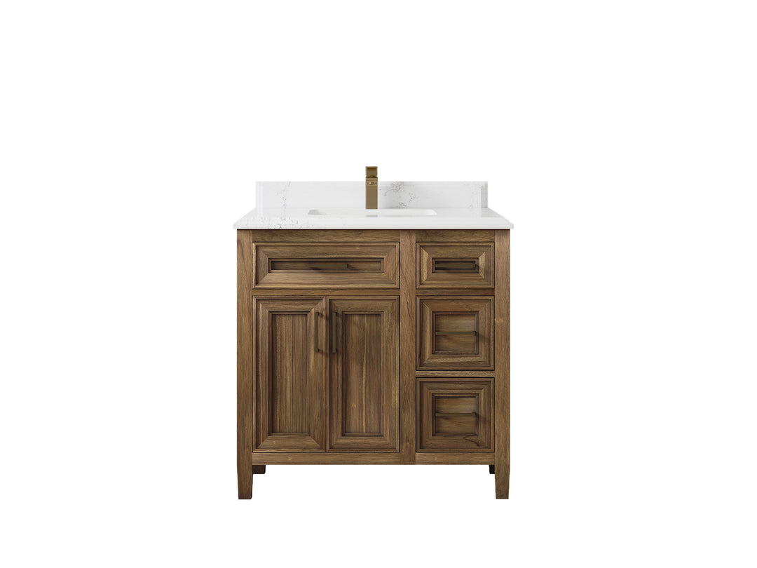 Santa Monica Teak Wood 36 in. W x 22 in. D Single Sink Bathroom Vanity