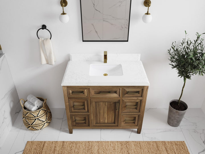 Santa Monica Teak Wood 42 in. W x 22 in. D Single Sink Bathroom Vanity - photo 31