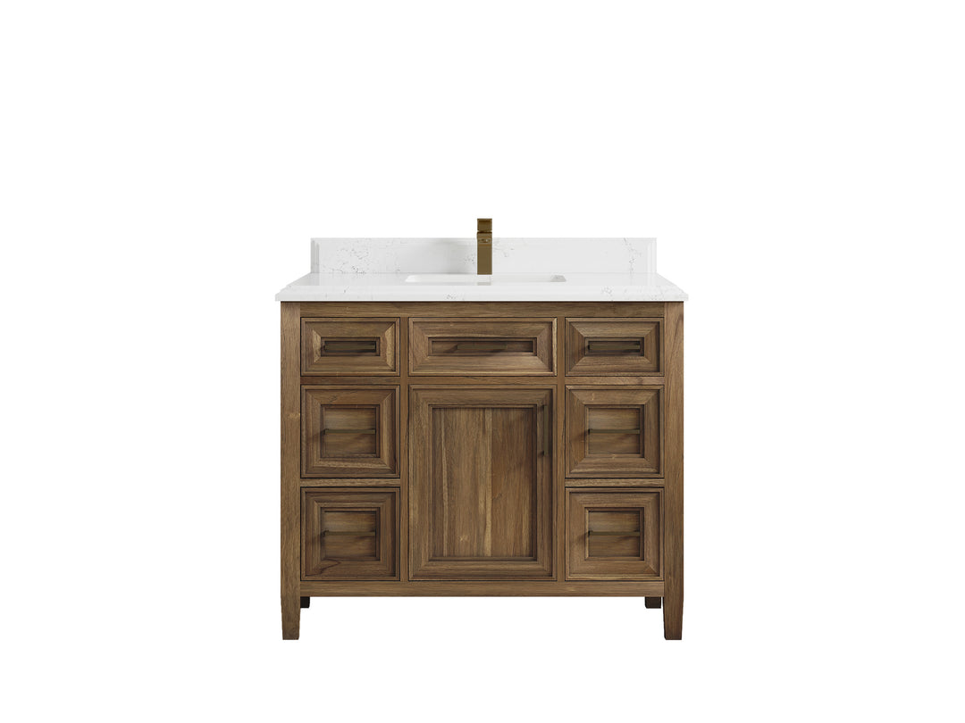 Santa Monica Teak Wood 42 in. W x 22 in. D Single Sink Bathroom Vanity