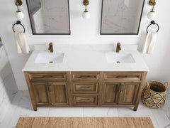 Santa Monica Teak Wood 72 in. W x 22 in. D Double Sink Bathroom Vanity - photo 20