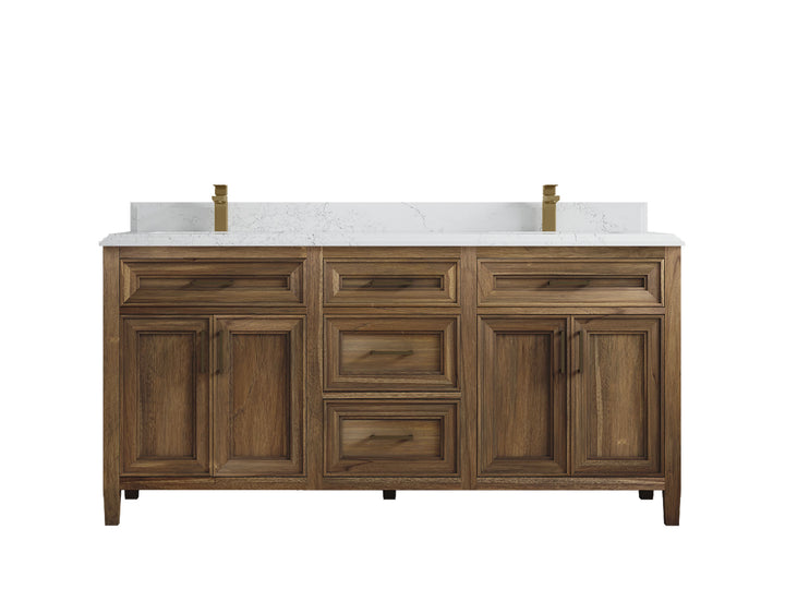 Santa Monica Teak Wood 72 in. W x 22 in. D Double Sink Bathroom Vanity - photo 34