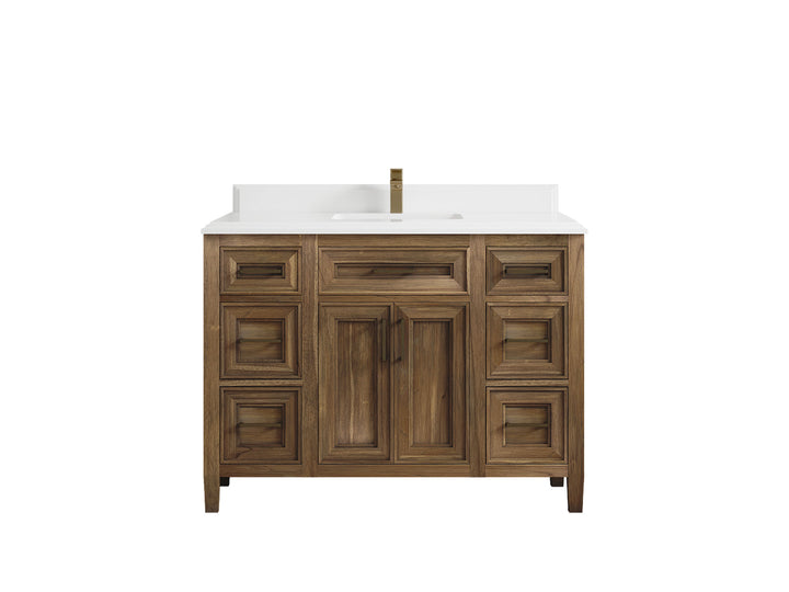 Santa Monica Teak Wood 48 in. W x 22 in. D Single Sink Bathroom Vanity - photo 34