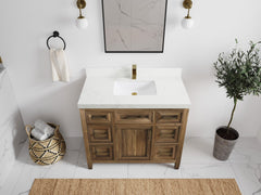 Santa Monica Teak Wood 42 in. W x 22 in. D Single Sink Bathroom Vanity - photo 33