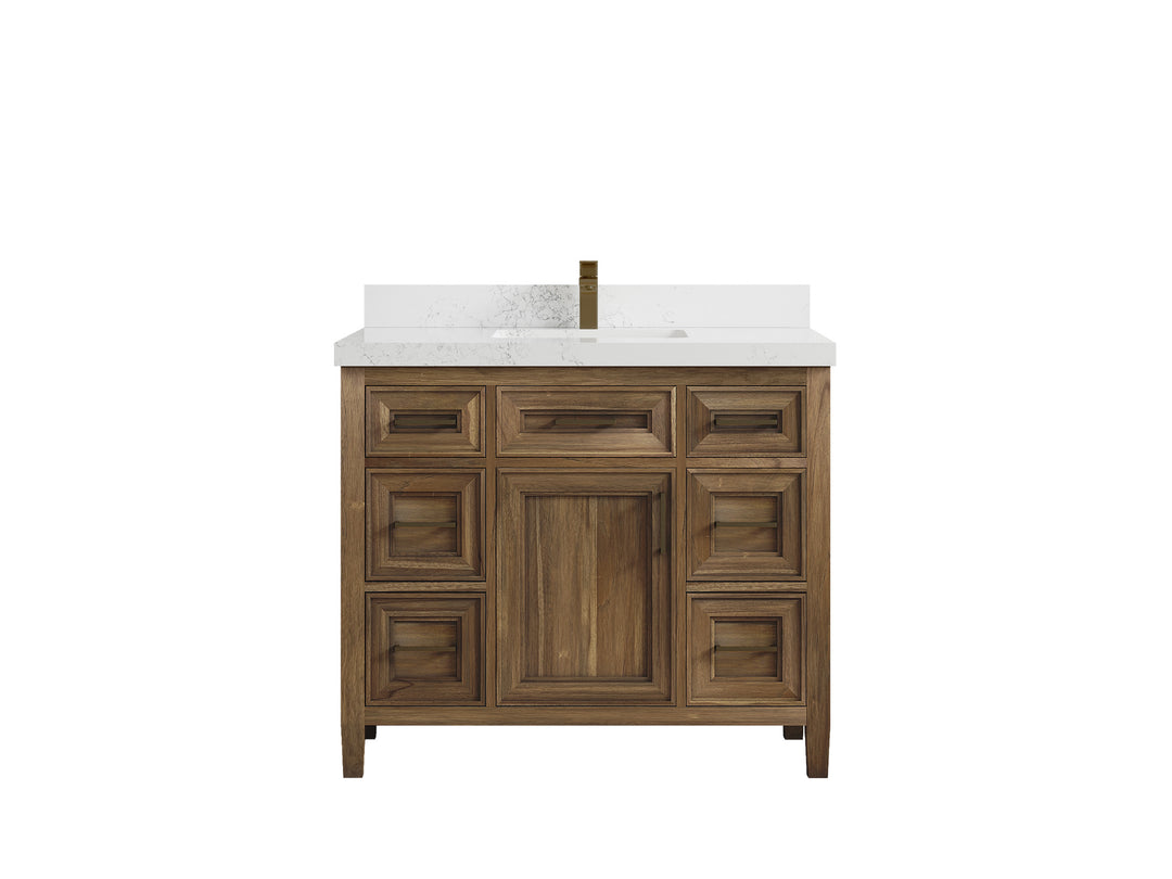 Santa Monica Teak Wood 42 in. W x 22 in. D Single Sink Bathroom Vanity