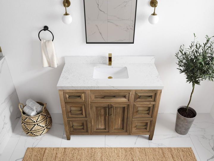 Santa Monica Teak Wood 48 in. W x 22 in. D Single Sink Bathroom Vanity - photo 35