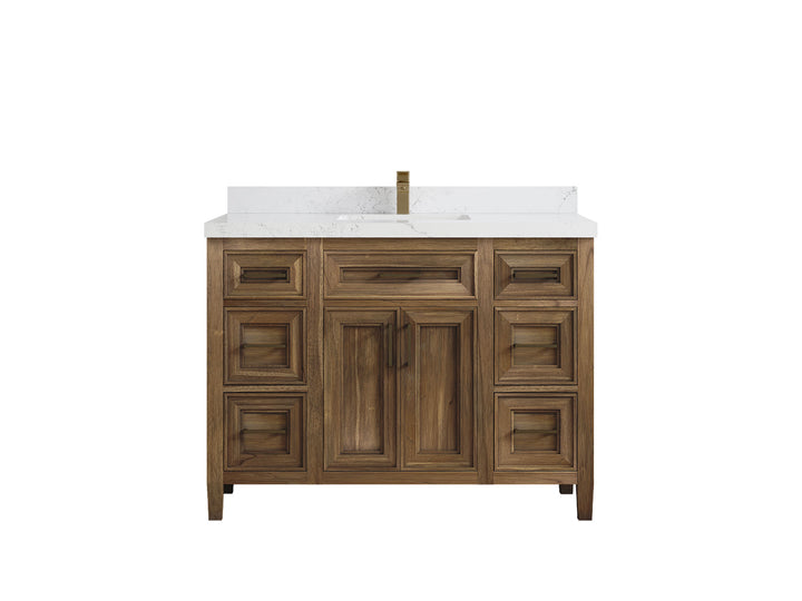 Santa Monica Teak Wood 48 in. W x 22 in. D Single Sink Bathroom Vanity - photo 36