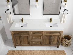 Santa Monica Teak Wood 72 in. W x 22 in. D Double Sink Bathroom Vanity - photo 22