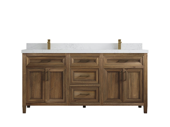 Santa Monica Teak Wood 72 in. W x 22 in. D Double Sink Bathroom Vanity - photo 36