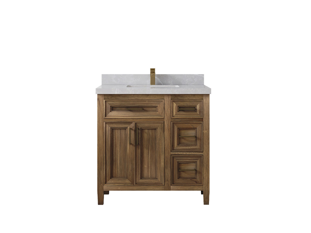 Santa Monica Teak Wood 36 in. W x 22 in. D Single Sink Bathroom Vanity