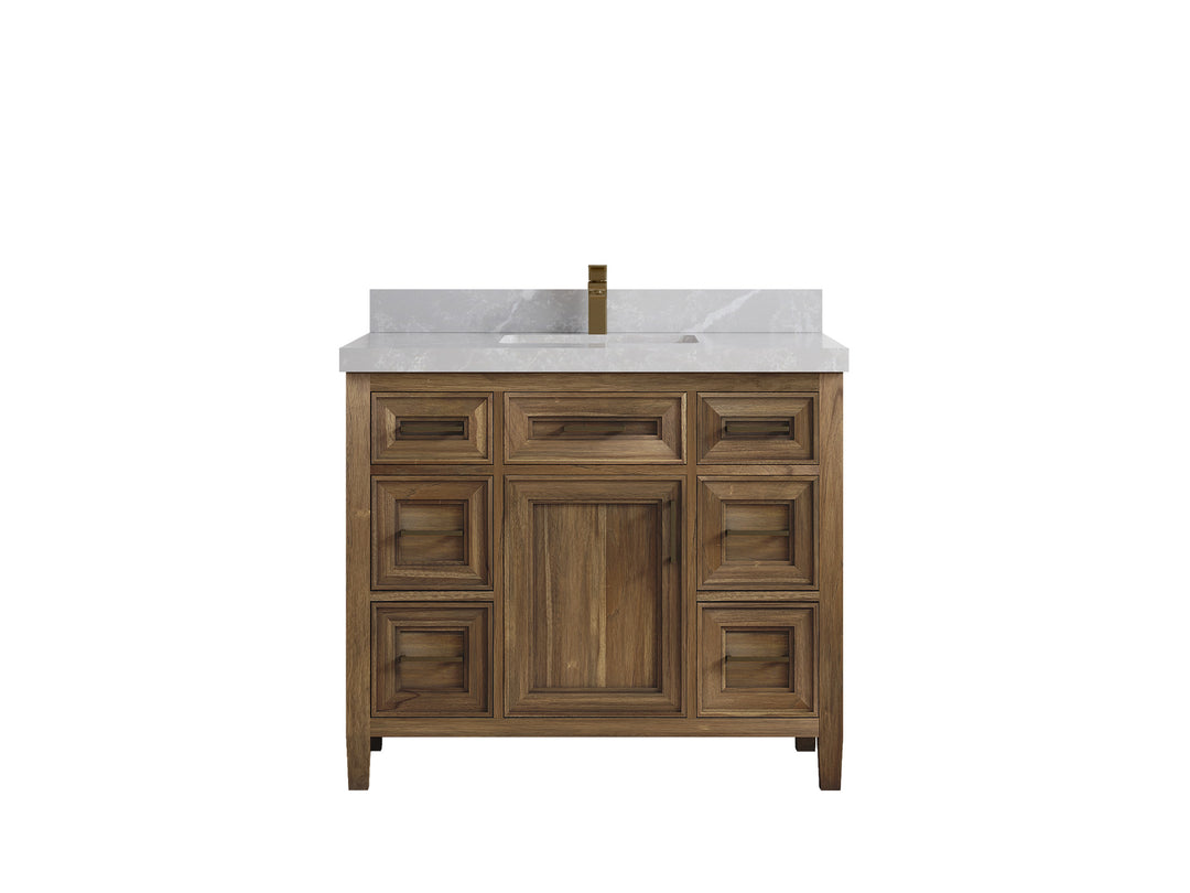 Santa Monica Teak Wood 42 in. W x 22 in. D Single Sink Bathroom Vanity